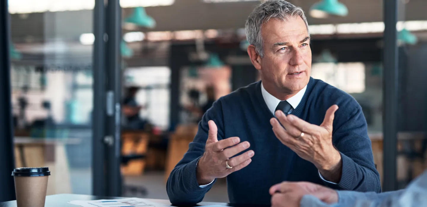 Adviser in conversation with a client